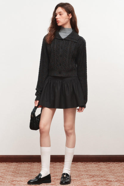 Fluffy Pleated High-Waisted Skirt