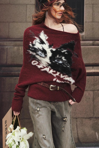 Slanted Long Sleeve Sweater