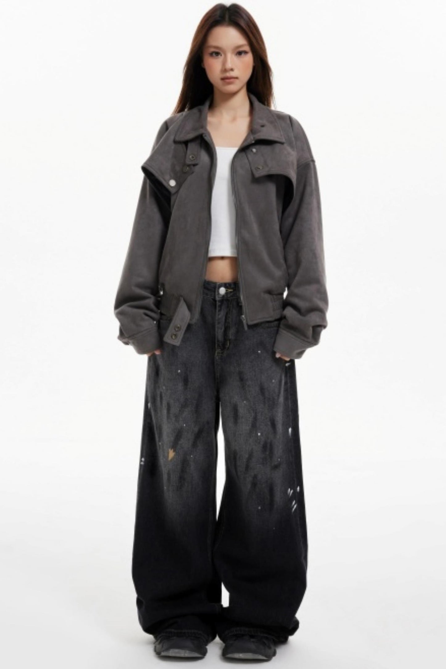 Vintage Lapel Loose Cargo Jacket