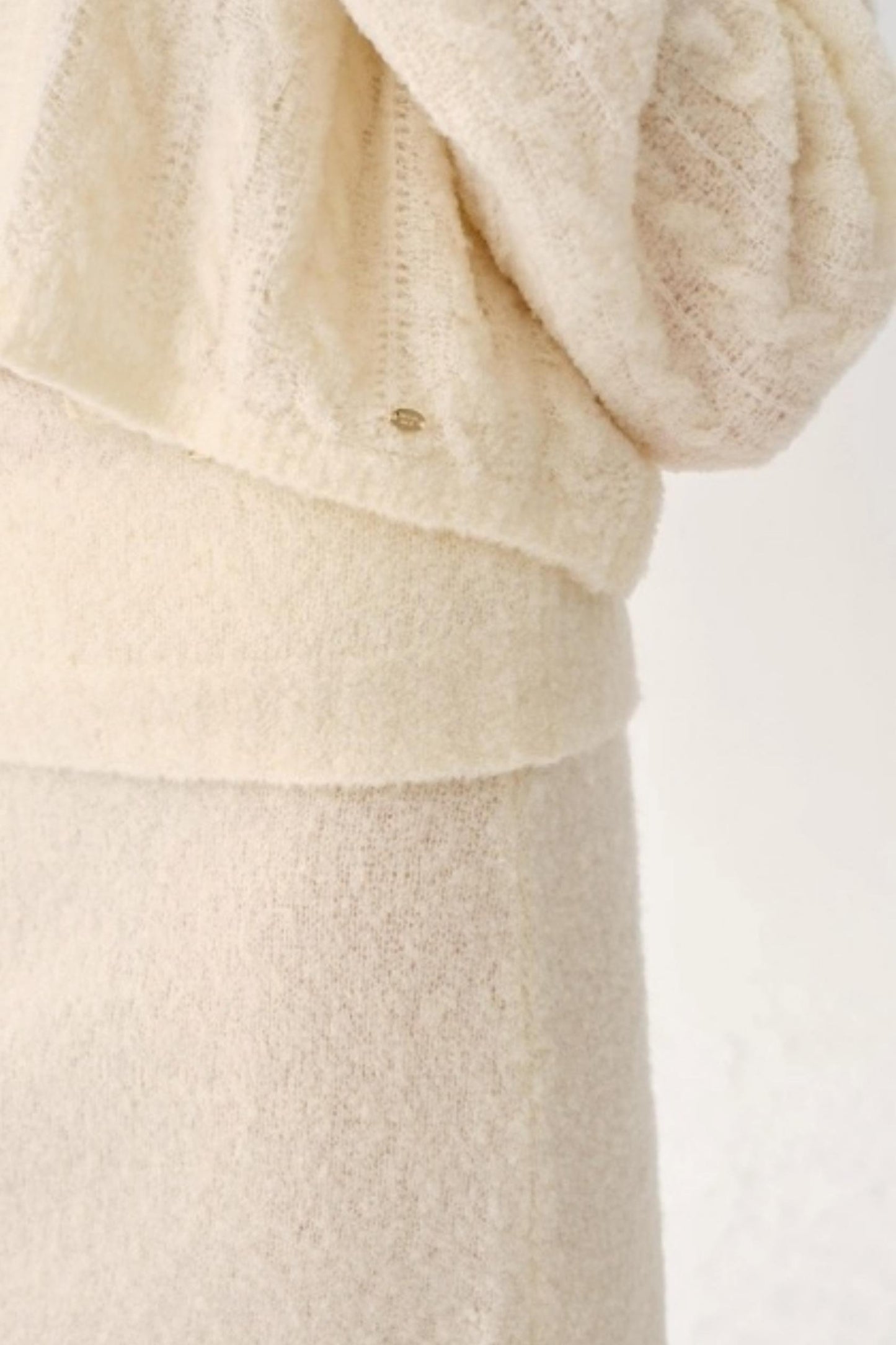 Retro Wool Blended Cardigan Set-Up