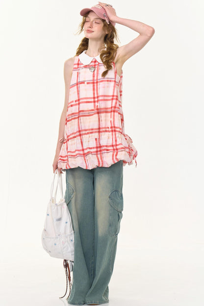 Pink Plaid Doll Dress