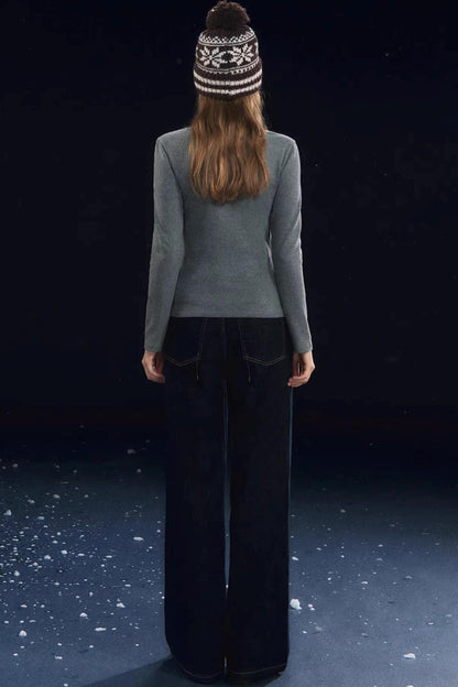 Karussell Print Samt Oberteil