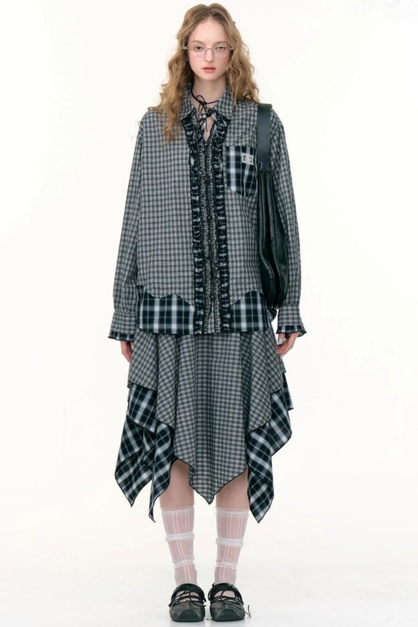 Retro Plaid Long-Sleeved Shirt