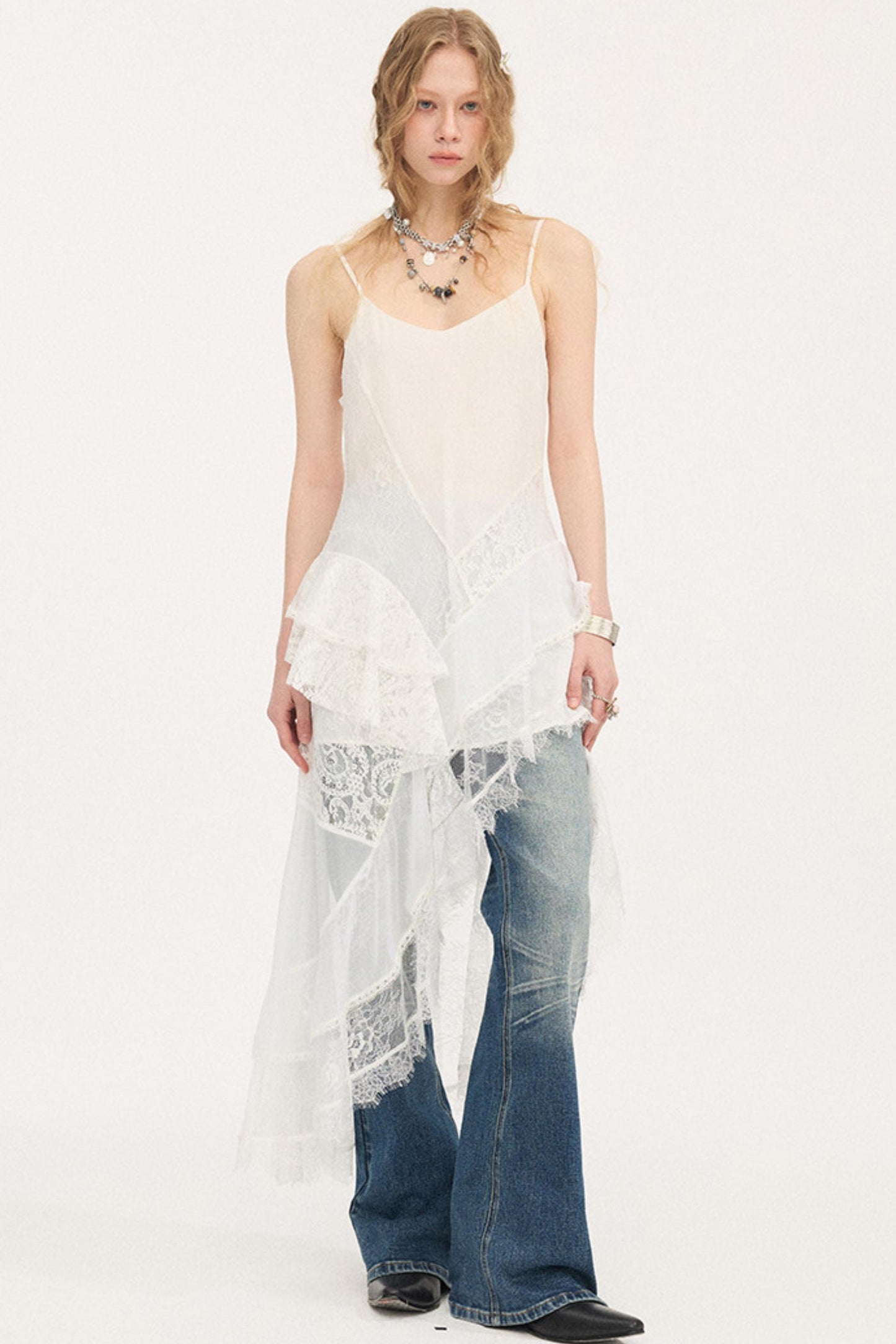 Lace Irregular Patchwork Dress