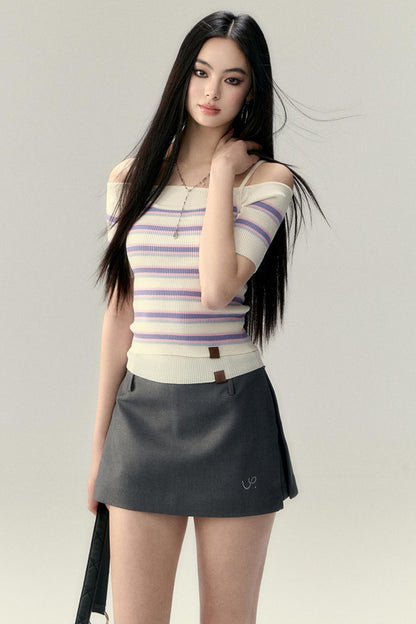 Stripe Wool Strap Base Top