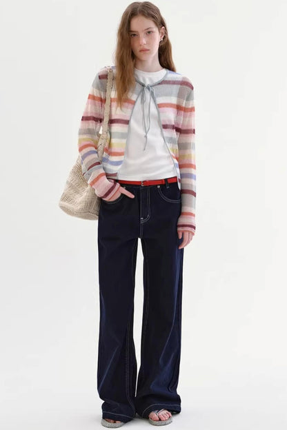 Mid-Waist Straight-Leg Jeans