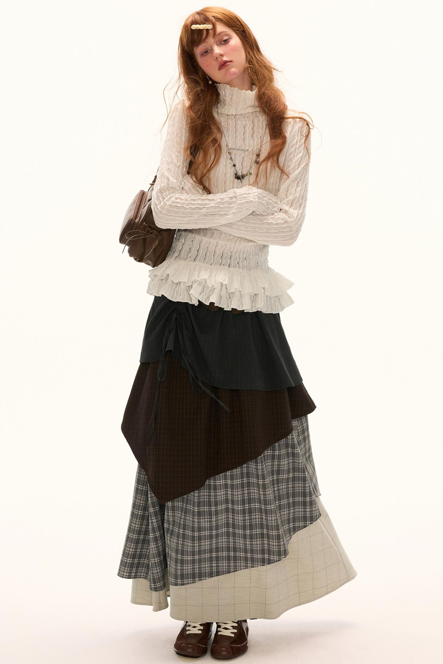 High-neck Slimming Long Sleeve Tee