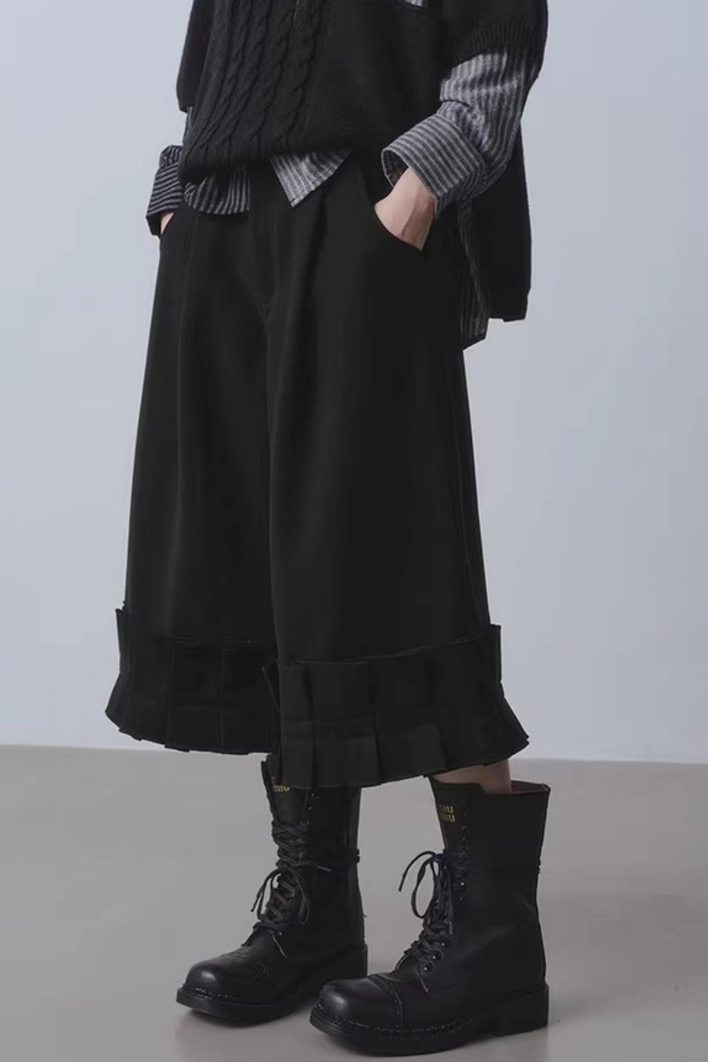 Black High-Waisted Wide-Leg Pants