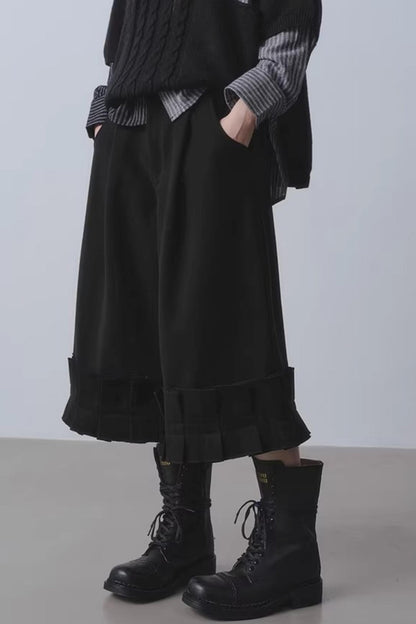 Black High-Waisted Wide-Leg Pants