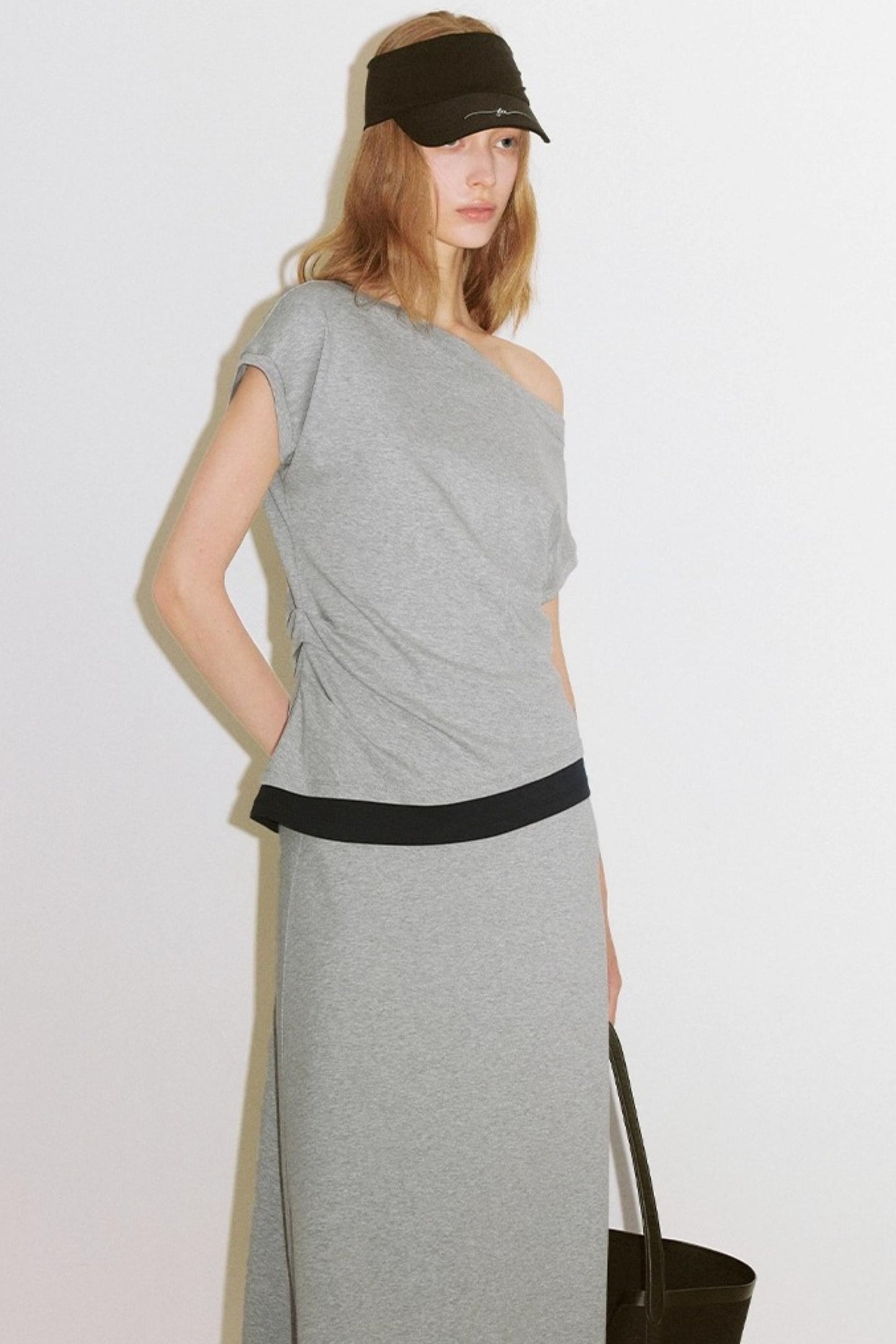 Contrast Patchwork Maxi Skirt Set