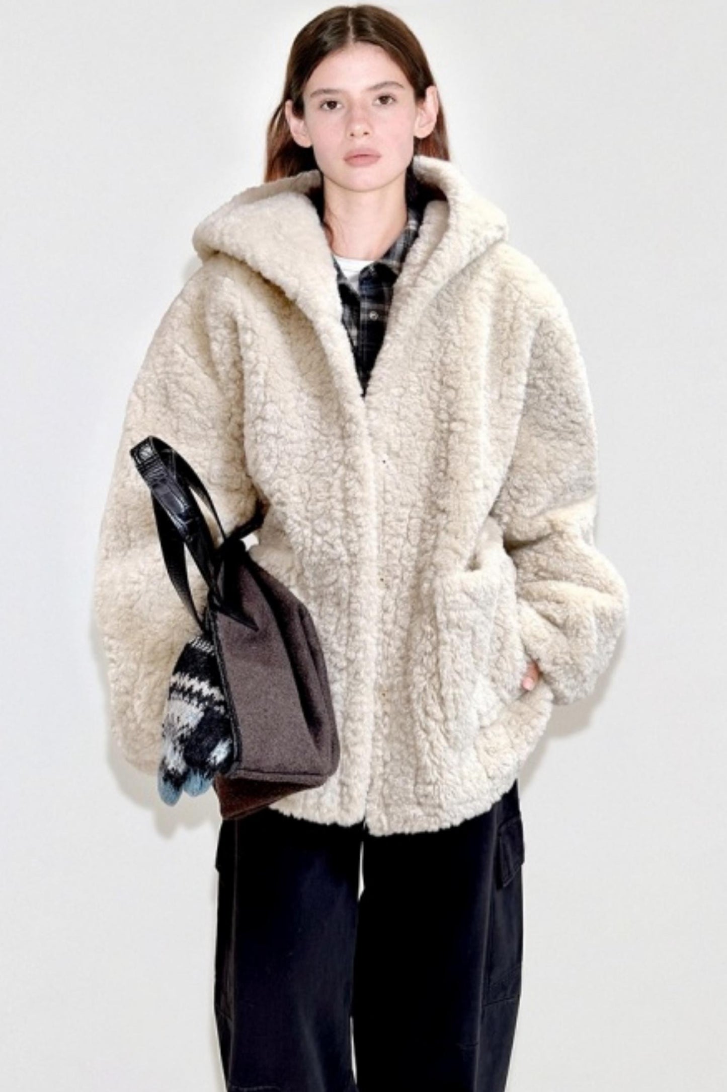 Hooded Oversized Fur Coat