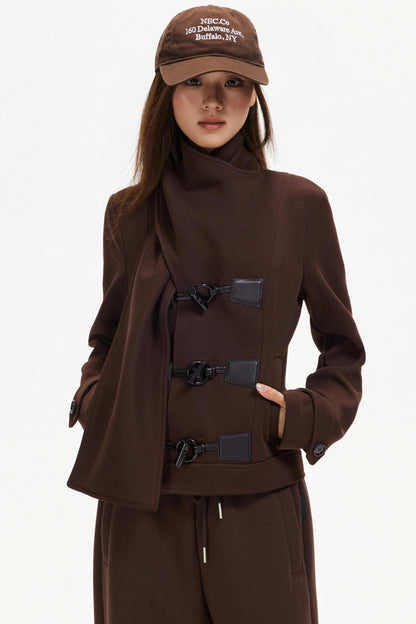 Retro Woolen Scarf Coat