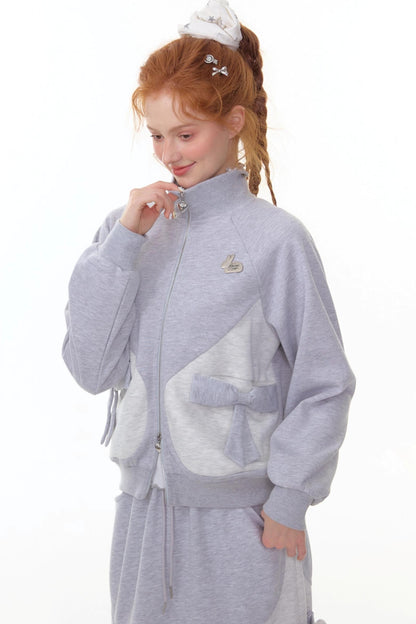 American Retro Bow Gray Sports Jacket