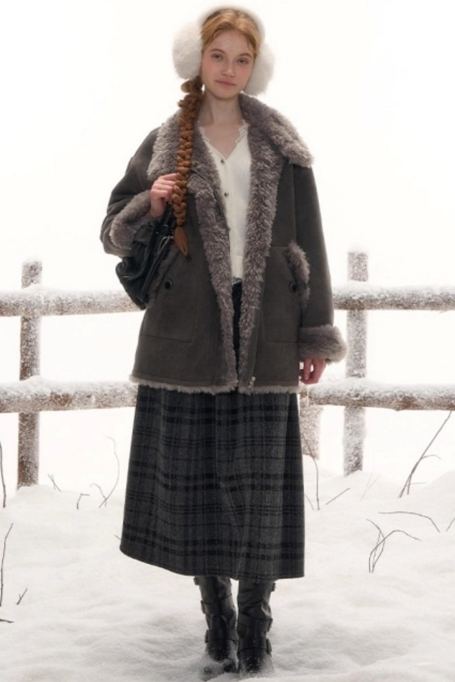 Reversible Suede Stand Collar Jacket