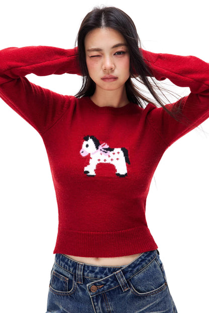 Little Horse Jacquard Sweater