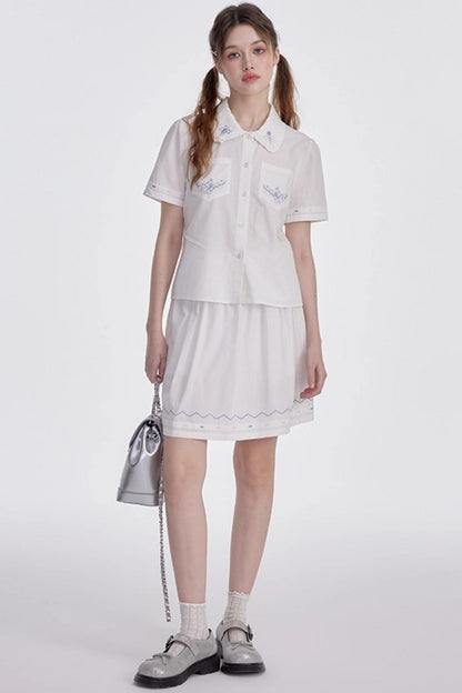 White Shirt Skirt Set-Up
