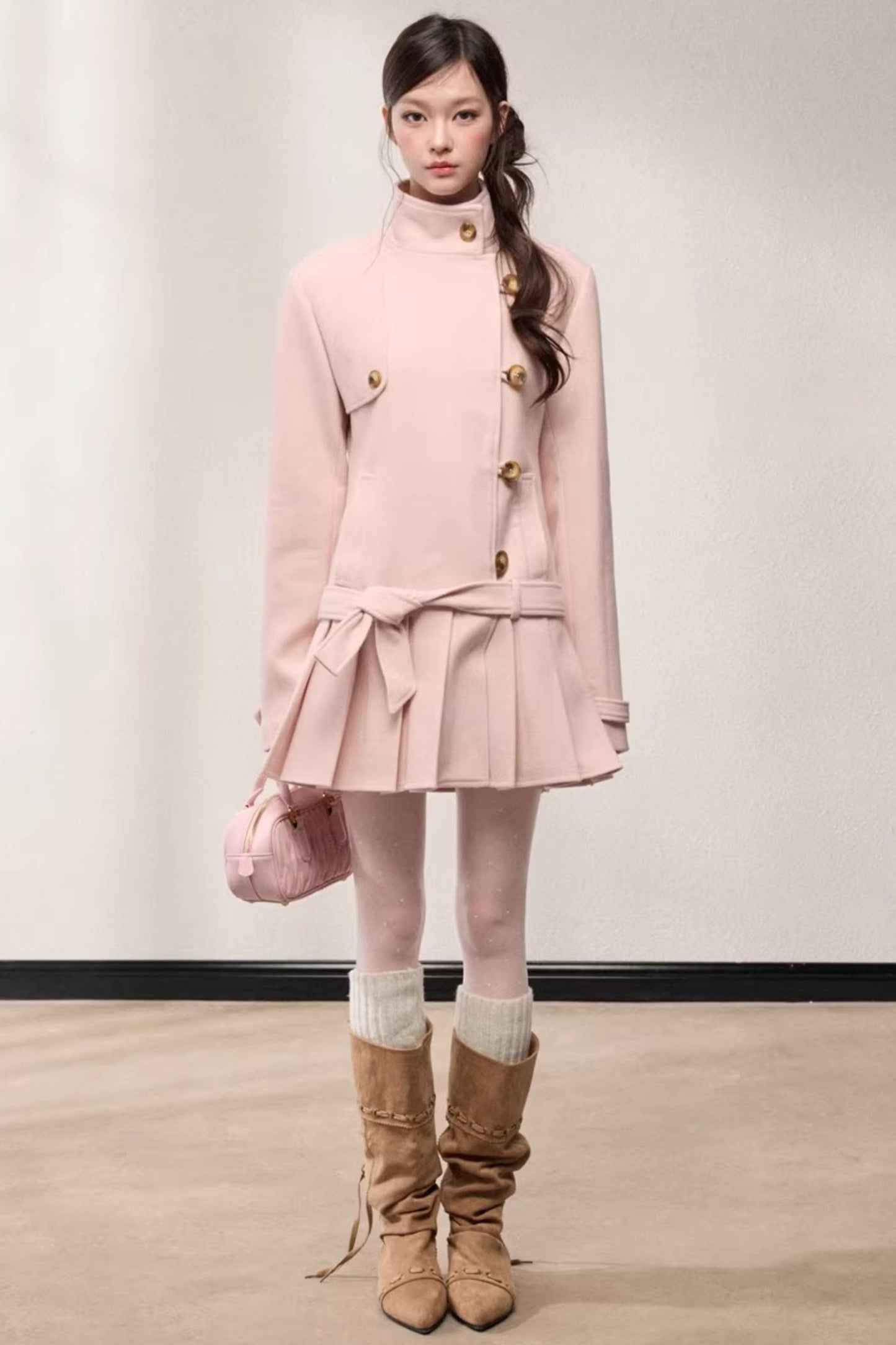 Stand-Up Collar Woolen Coat