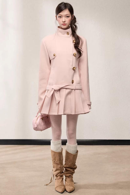 Stand-Up Collar Woolen Coat