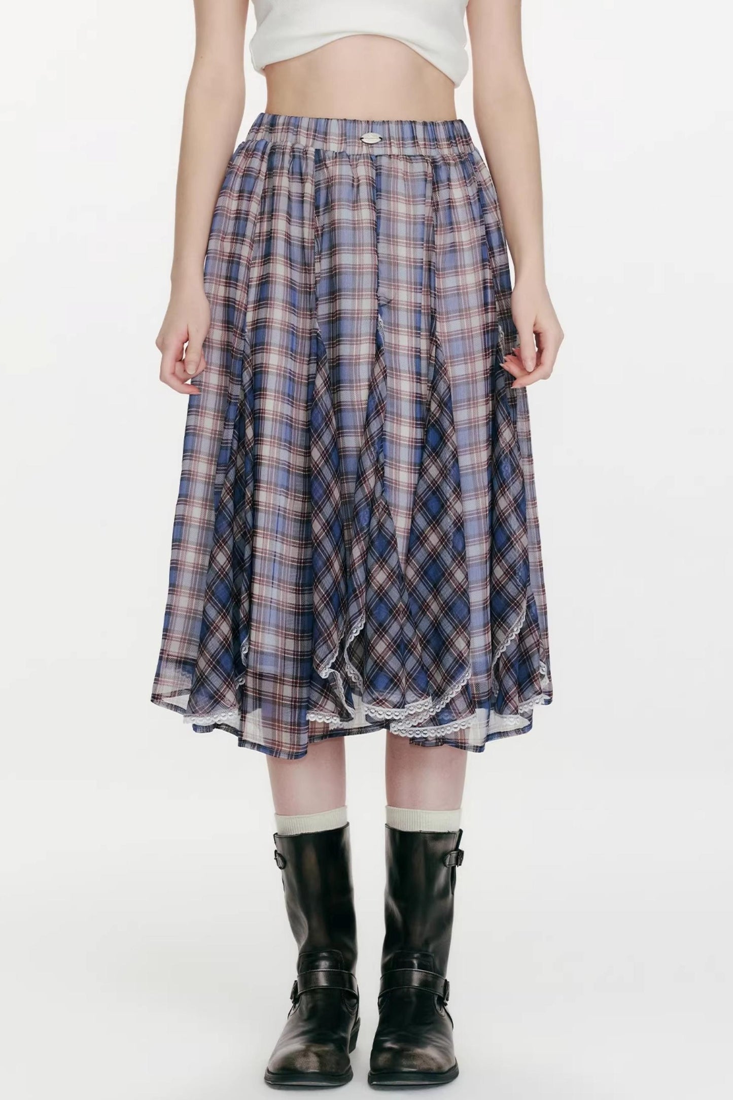 Night Dew Rose Chiffon Skirt