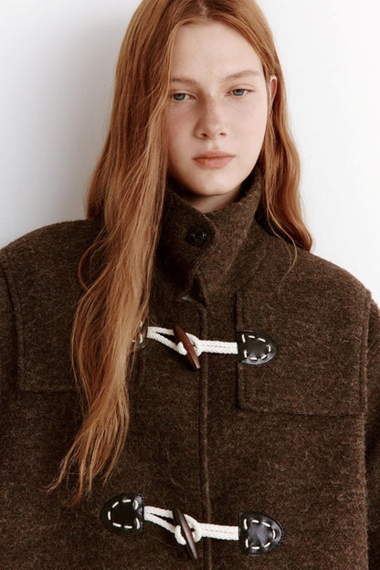 Fluffy Blend Woolen Short Coat