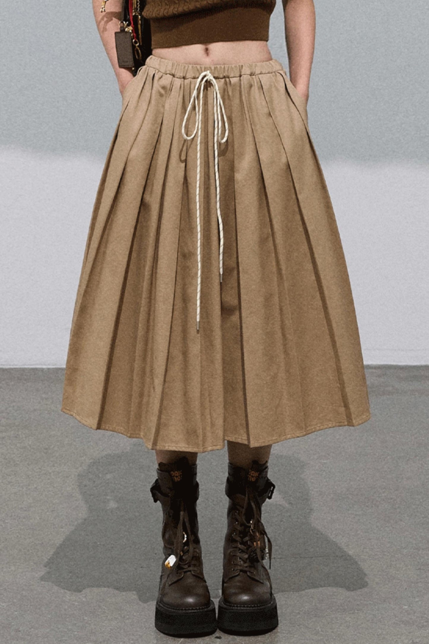 Lyocell Waist Pleated Skirt