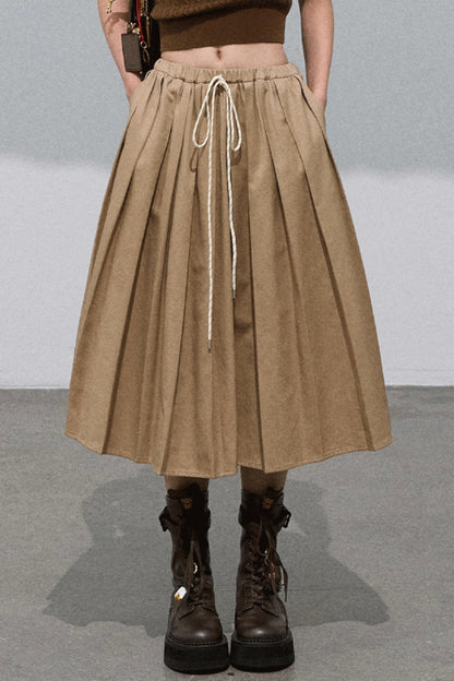 Lyocell Waist Pleated Skirt