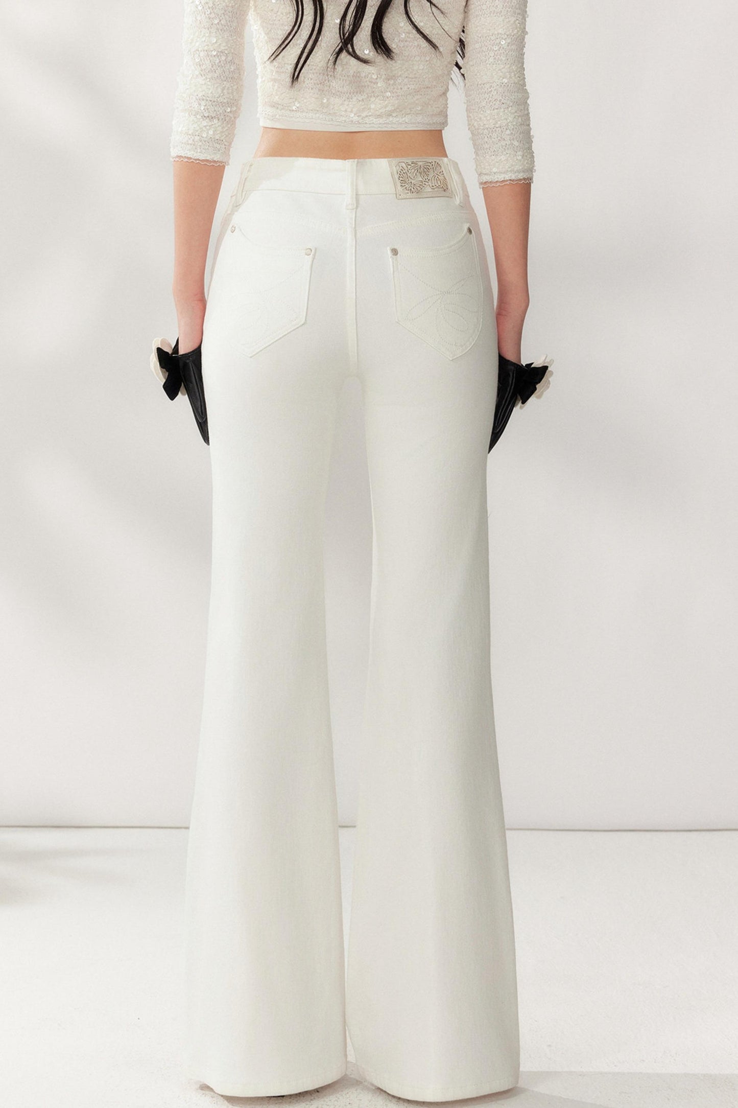High-Waisted White Supermodel Pants