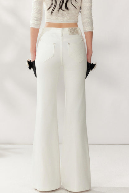 High-Waisted White Supermodel Pants
