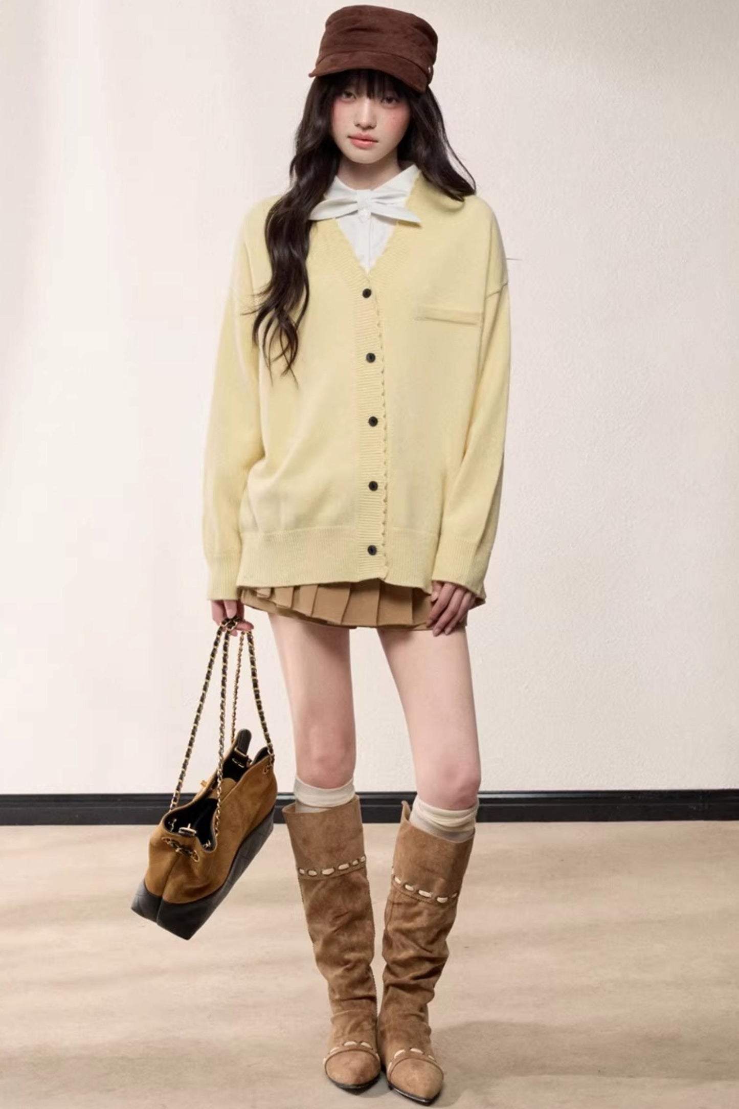 V-Neck Knitted Cardigan