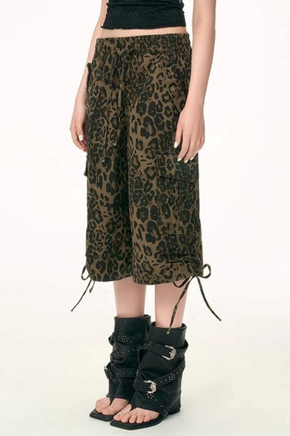 Casual Leopard Drawstring Trousers