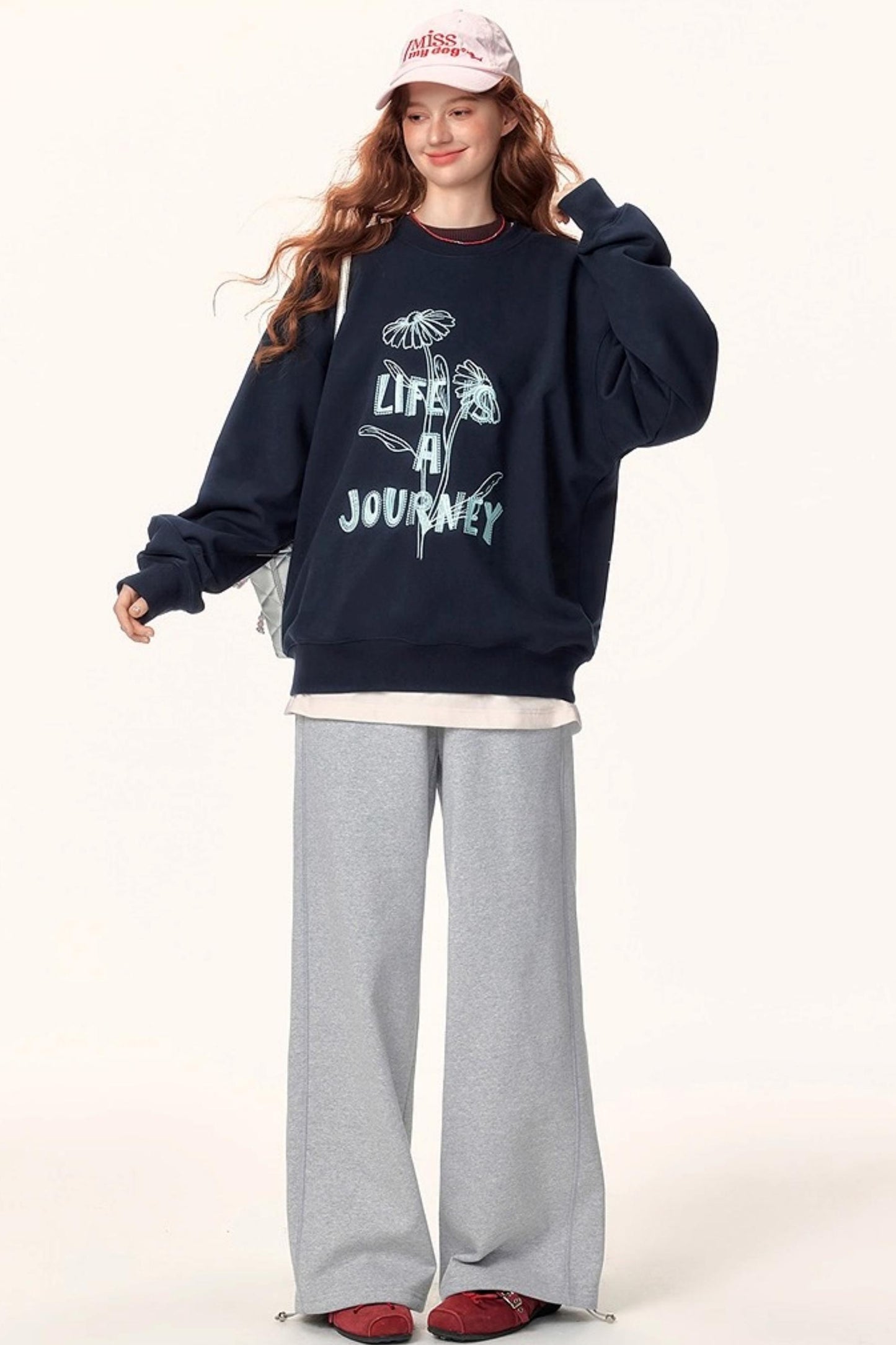 Graffiti Embroidered Color-Blocked Sweater