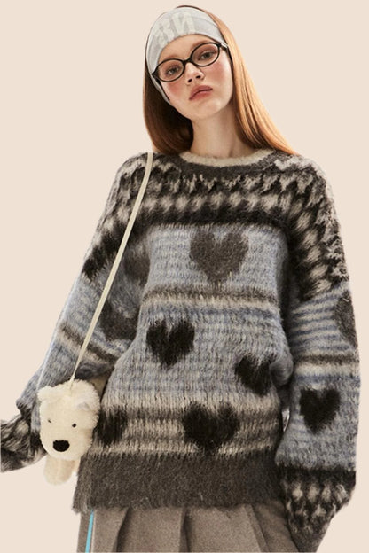 Retro Fair Isle Knit Sweater