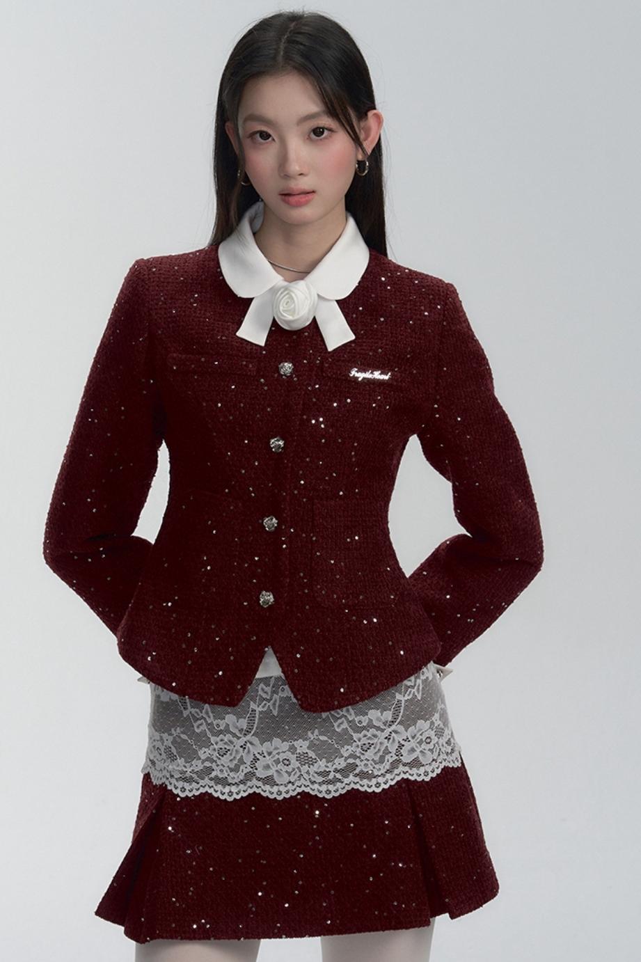 Festliches Hemd mit Diamantbesatz und Rock-Set 