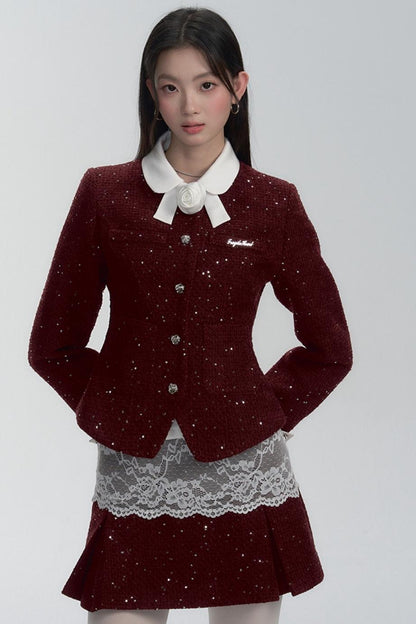 Festliches Hemd mit Diamantbesatz und Rock-Set 