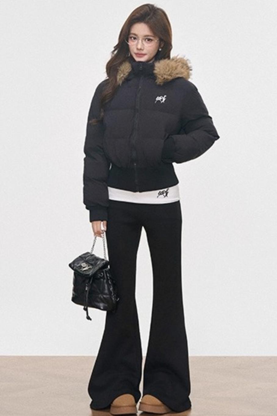 Fur Collar Cotton Jacket Set-Up