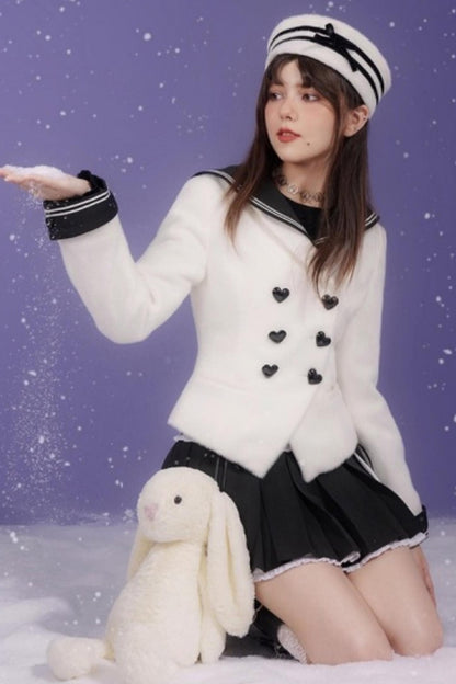 Golden Mink Sailor Collar Jacket