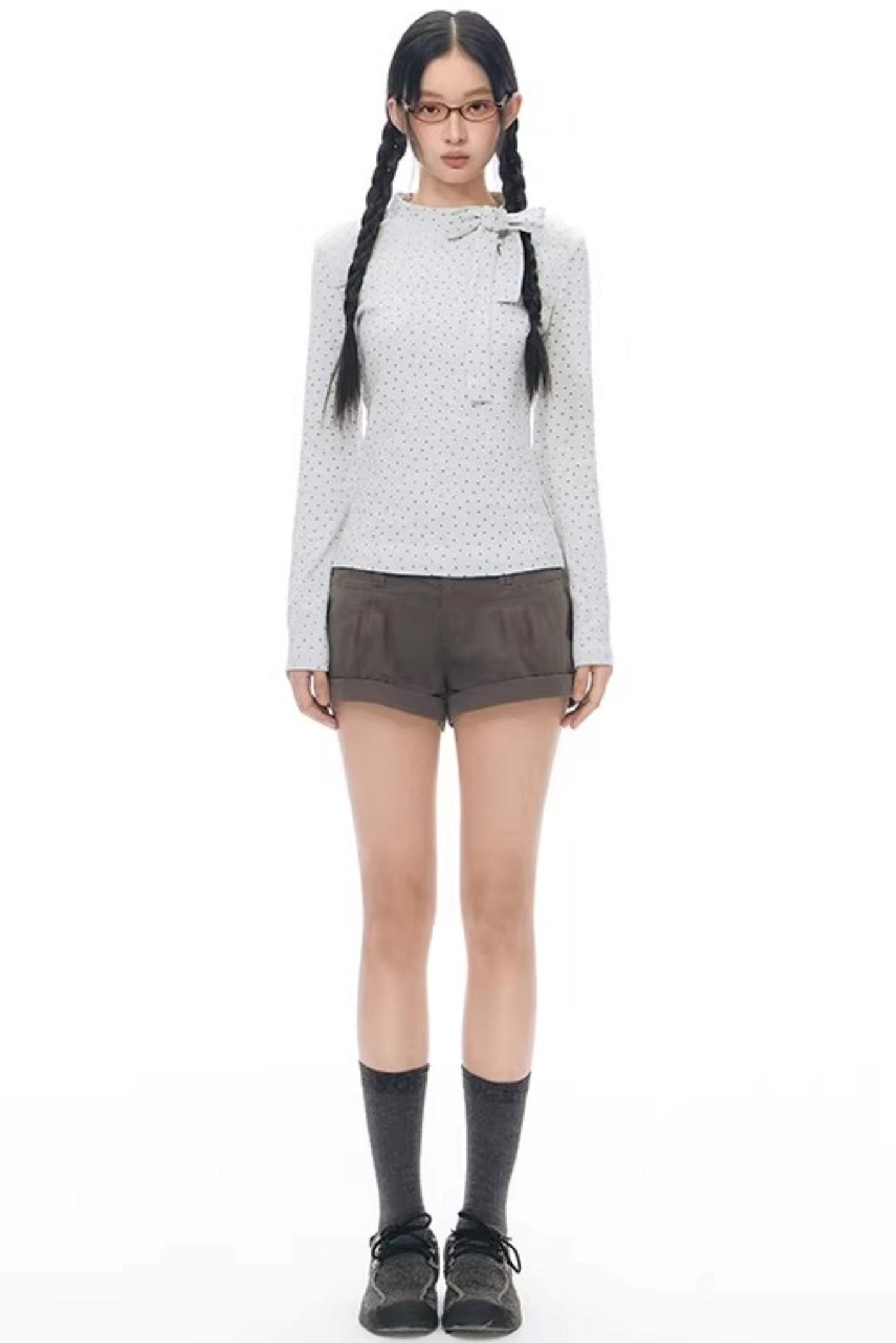 Tie-Neck Slim-Fit Blouse