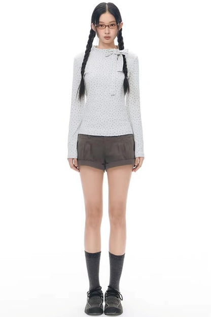 Tie-Neck Slim-Fit Blouse