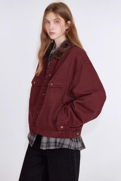 Cherry Vintage Red Cotton Jacket
