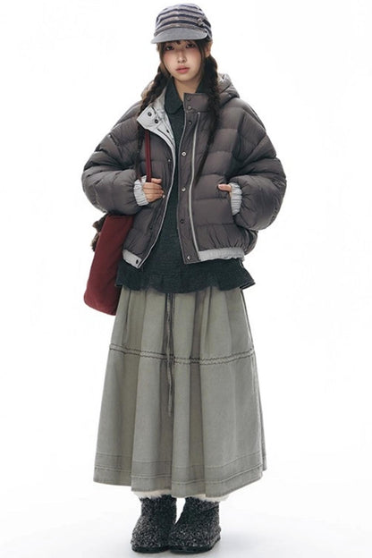 Elastic Cotton Dimensional Skirt