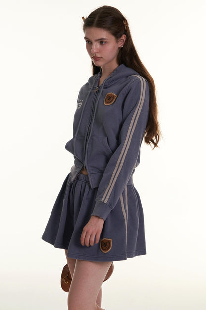 RETRO EMBROIDERED Medallion Hooded Jacket Set-UP