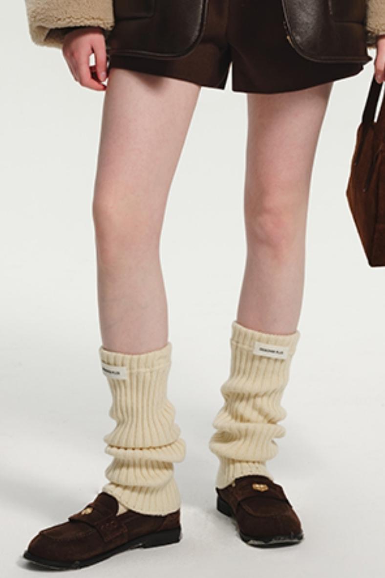 Cuffed Wool Calf Stacking Socks