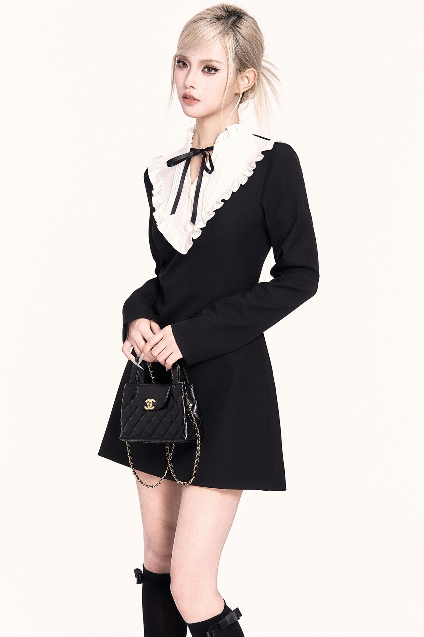 Atmospheric Woolen Shawl Dress Set-Up