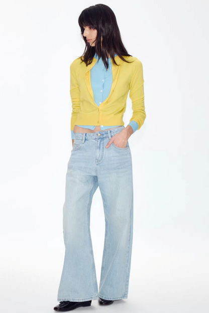 Retro Wool Colorful Cardigan Sweater