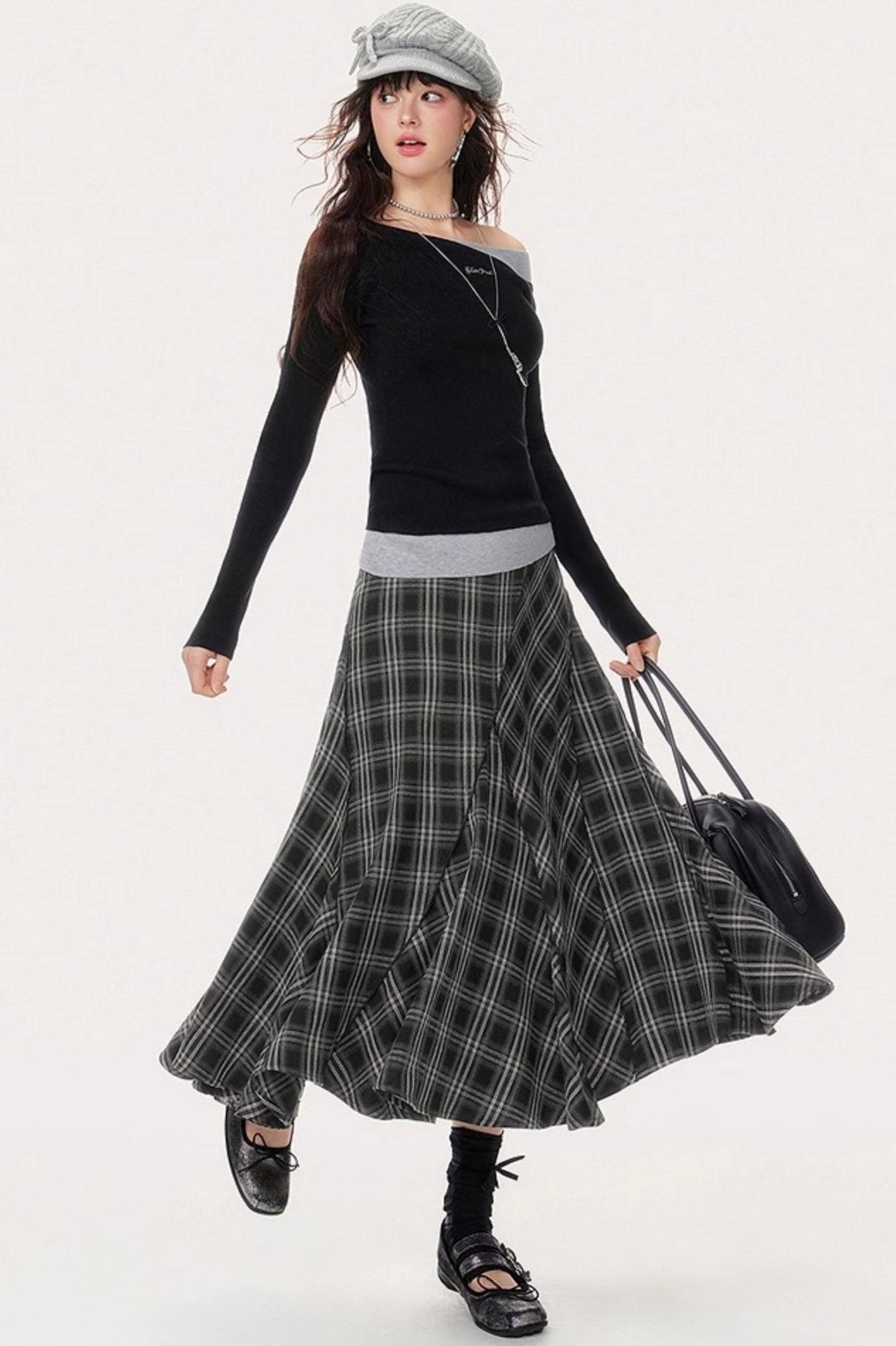 Slimming Fashion Plaid Skirt