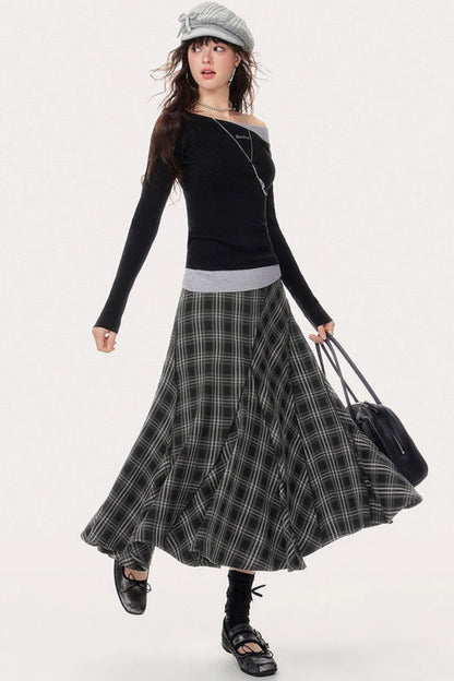 Slimming Fashion Plaid Skirt