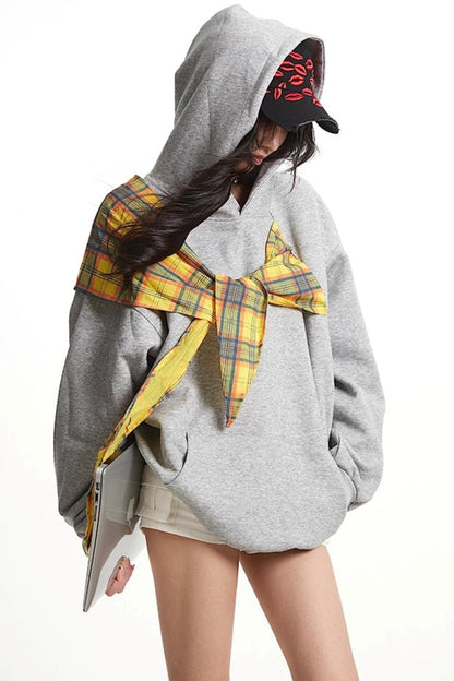 Vintage Plaid Loose Long Sleeve Sweatshirt