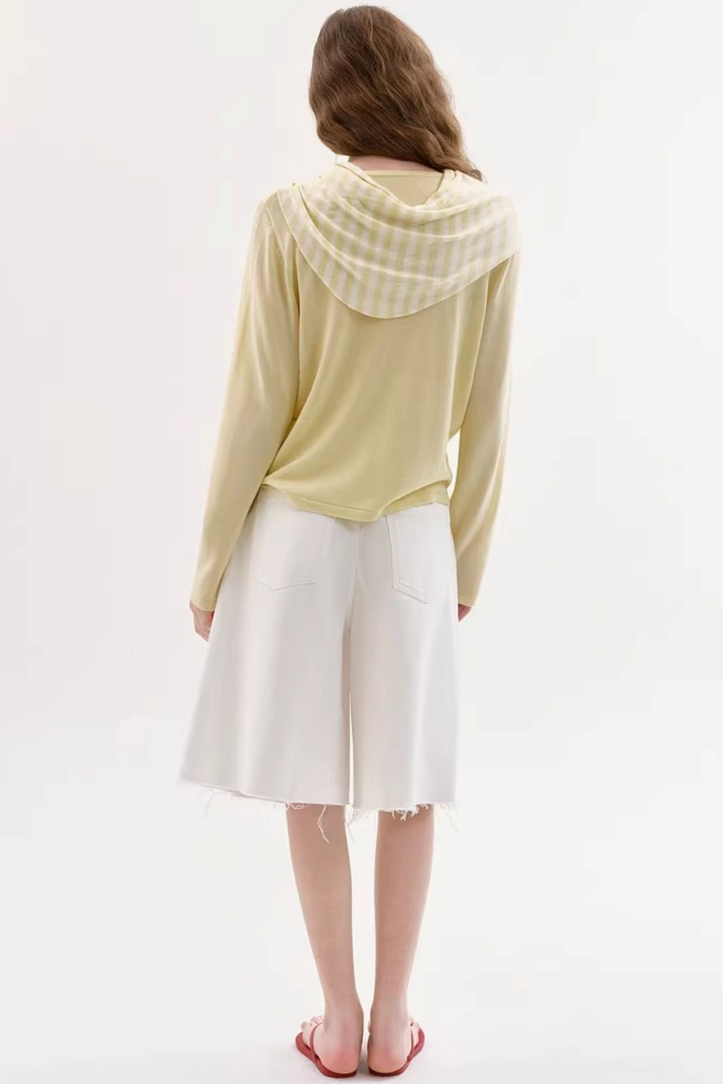 Tencel Striped Knit Shawl Set