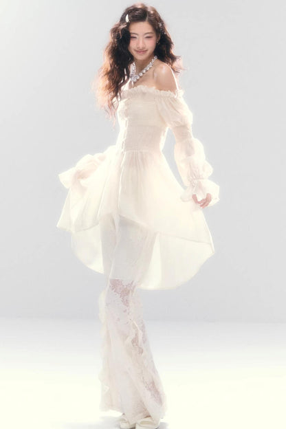 Misty French Ruched Dress