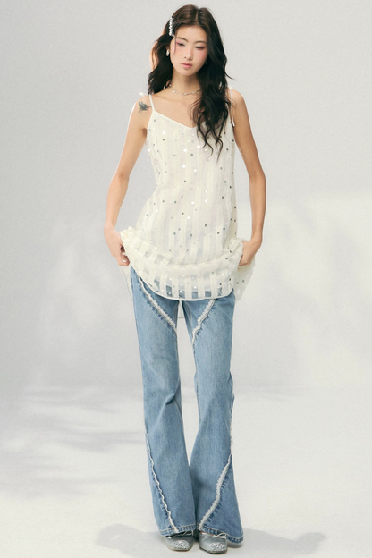 Abito in rete con paillettes scintillanti